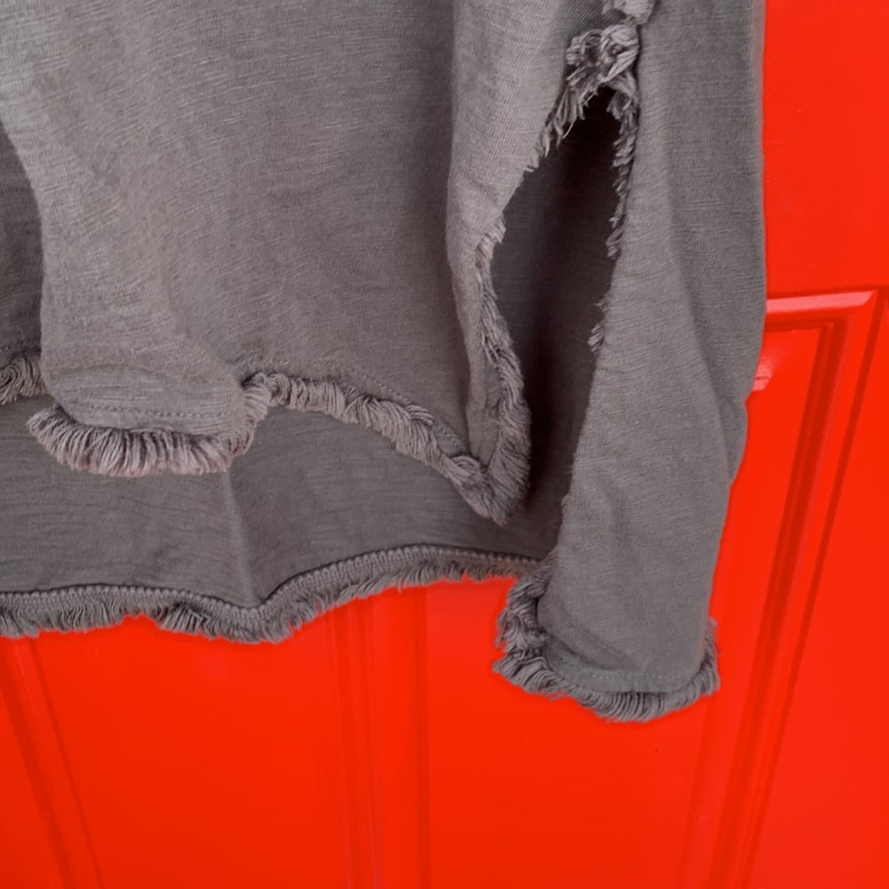 Umgee Charcoal Ruffle Trim Top - Picture 4 of 6